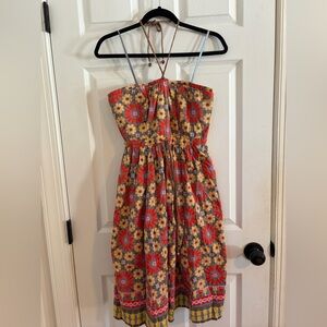 Plenty by Tracy Reese vintage Anthropologie halter Dress 6 built in bra pockets